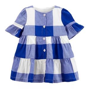 🇺🇸 NWT Carters Plaid Gingham Dress | 12M